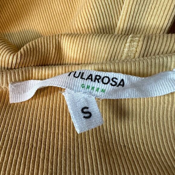 Tularosa Butter Yellow Ribbed Midi Tank Dress SMALL Bodycon Cotton Revolve $168 - Picture 6 of 9